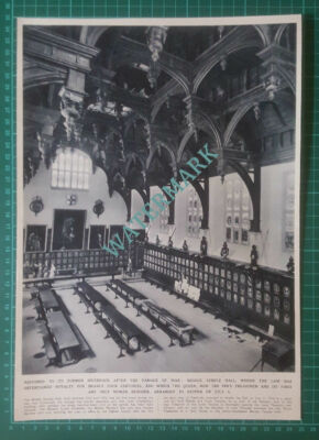 (X439) Middle Temple Hall Restored After War Damage - 1949 Clip