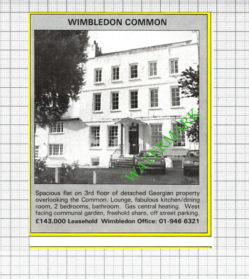 Wimbledon Common London Flat Sale Advert - 1988 Cutting