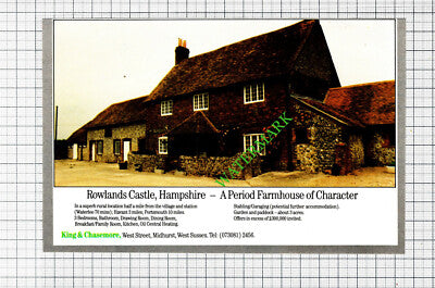 Rowlands Castle Hampshire Farm House Sale Advert - 1988 Cutting