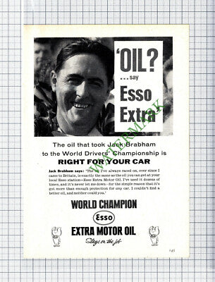 Jack Brabham Esso Oil ADVERT - 1960 Cutting