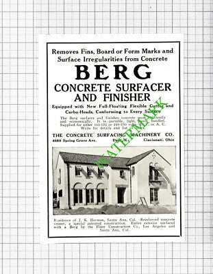 Concrete Surfacing Machinery Co Cincinnati JK Hermon Santa Ana  - 1926 Cutting