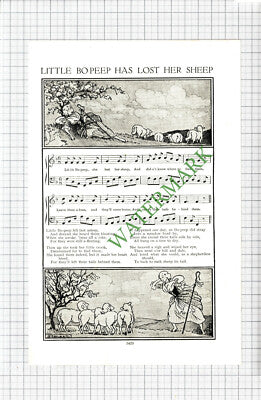 Little Bo-Peep Nursery Rhyme Poem - c.1950 Cutting