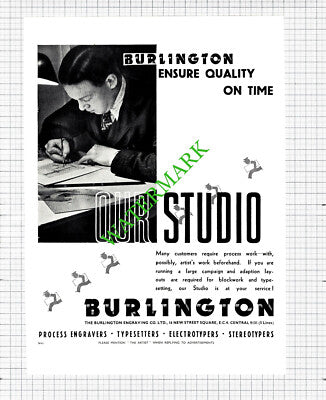 Burlington Engraving Company London Advert - 1935 CUTTING