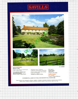Bletsoe Castle Bedfordshire House Sale Advert - 1991 Cutting