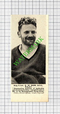 Actng S/Ldr A W Barr RAAF WW2 - 1944 Small Cutting