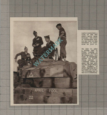 C3136) 8th King's Royal Irish Hussars Tank Luneburg Duke of Edinburgh 1955 Clip