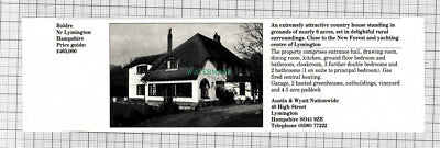 C73) Boldre Lymington Hampshire  - 1989 House Advert