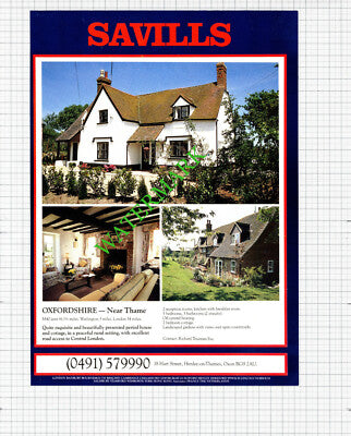 Thame Oxfordshire Watlington House Sale Advert  - 1988 Cutting