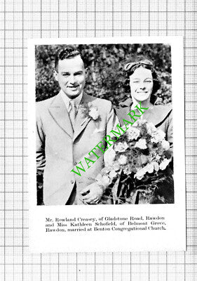 Rowland Creasey Rawdon Kathleen Schofield / Arthur Barran Farsley - 1938 Cutting