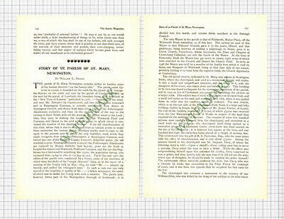 9079) St Mary Newington Surrey - 1902 Article