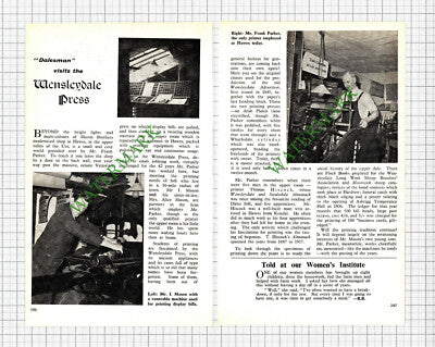 The Wensleydale Press Newspaper Hawes Mr I Mason Frank Parker  -1962 Article