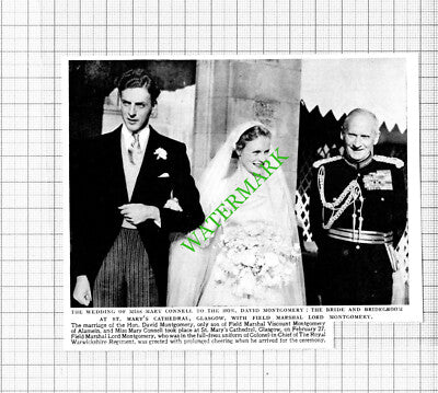 Miss Mary Connell Hon David Montgomery St Mary's Cathedral Glasgow 1953 Cutting