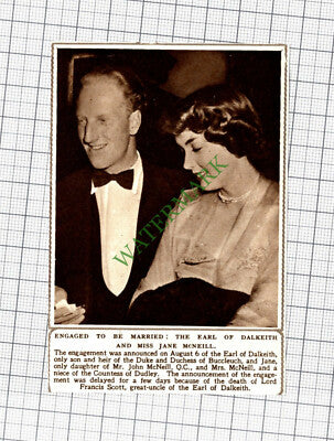C5891) Earl Of Dalkeith & Miss Jane McNeill Engaged- 1952 Cutting