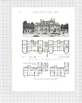 8831) House At Chesham Stephen J Stanton Architect  - 1909 Book Print