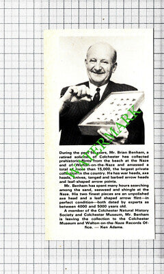 Mr Brian Benham Colchester Natural History Society Essex - 1976 Cutting