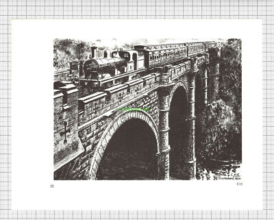8801) Knaresborough Train Railway Bridge - c.1965 Print / Cutting
