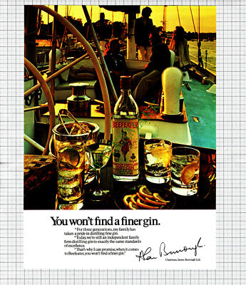 Beefeater Gin James Burrough Advert - 1977 Cutting