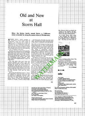 Storrs Hall Windermere Cumbria Bolton Family - 1979 Article