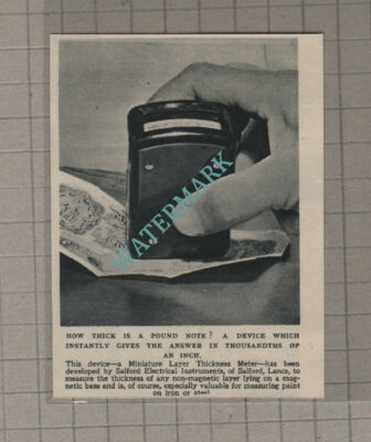 C3275) Paper Cutting - Miniature Layer Thickness Meter Salford Electrical 1951