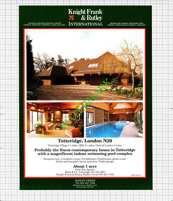 Totteridge London N20  House Sale Advert - 1991  Cutting
