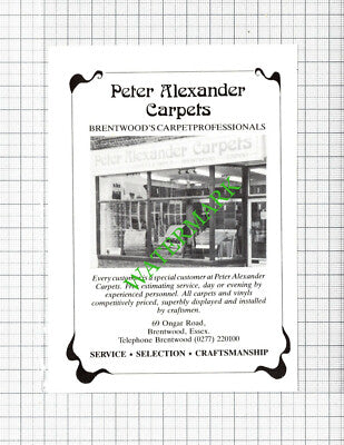 Peter Alexander Carpets Brentwood Essex Small Advert  - 1990 Cutting
