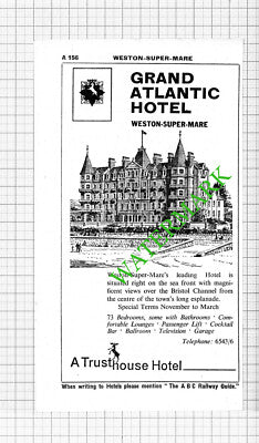 Grand Atlantic Hotel Weston-Super-Mare Advert - 1964 Cutting