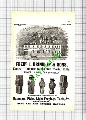 Frederick J Brindley & Sons Sheffield / GH Crossley Draper Advert - 1907 Cutting