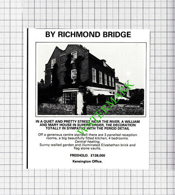 Richmond Bridge House Sale Advert  - 1980 Cutting