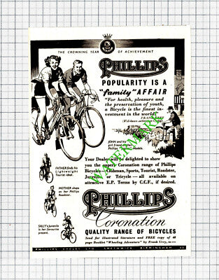 Phillips Cycles Ltd Smethwick Birmingham Small Advert  - 1953 Cutting