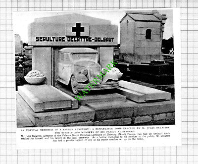 M Jules Delattre Valence Motor Omnibus Sebourg France Tomb  - 1953 Cutting