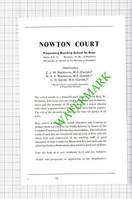 Nowton Court School Bury St Edmunds / Burdon Chemists / Burrells - 1964 Cutting