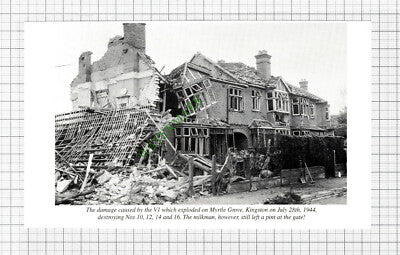 Myrtle Grove Kingston Surrey WW2 Bomb -  Cutting