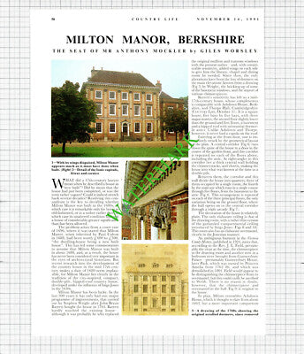 Milton Manor Berkshire Mr Anthony Mockler - 1991 Article