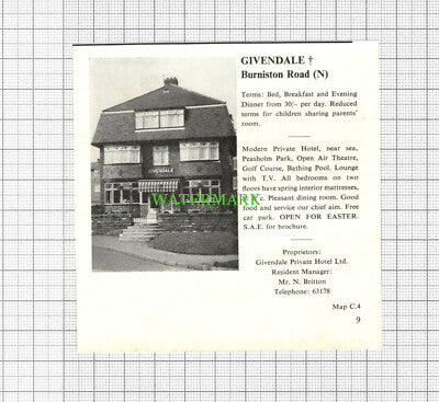 C2283) Givendale Burniston  The Harcourt Scarborough Hotel Advert - 1969