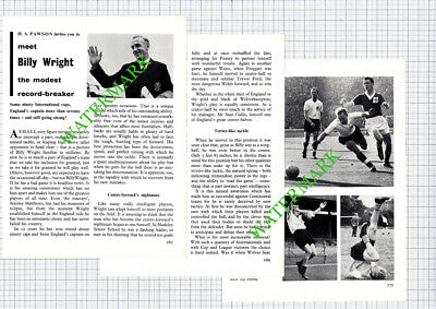 Billy Wright  Football Footballer - 1950's Article