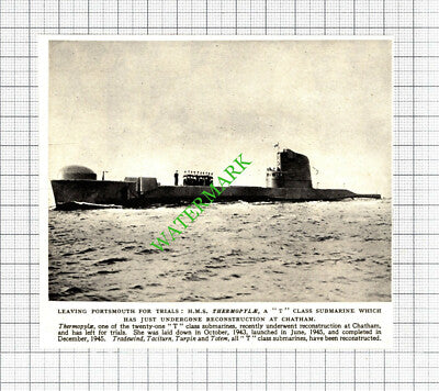HMS Thermopylae Submarine Trials  - 1952 Cutting