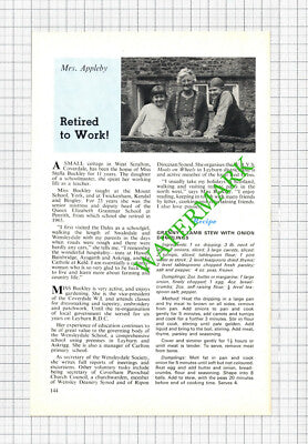 Long Preston Yorkshire / West Scrafton Miss Stella Buckley - 1976 Cutting
