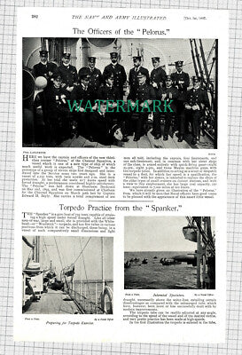 X1934) Rear Admiral Ernest Rice / Officers Of The Ship PELORUS  - 1897