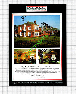 Lymington Hampshire / Longparish North Waltham House Sale Advert - 1991 Cutting