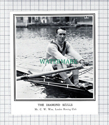 C5914) Mr C W Wise London Rowing Club Diamond Sculls - 1913 Cutting