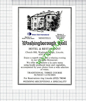 Washingborough Hall Hotel Lincoln - 1984 Cutting