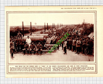 German Army Bread Field Bakery WW1 World War One - 1915 Cutting