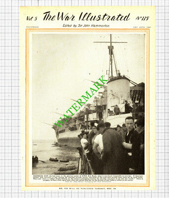HMS ARK ROYAL Torpedoed World War Two    - 1941 3-Part Cutting