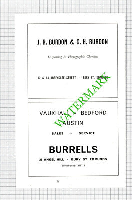 Nowton Court School Bury St Edmunds / Burdon Chemists / Burrells - 1964 Cutting