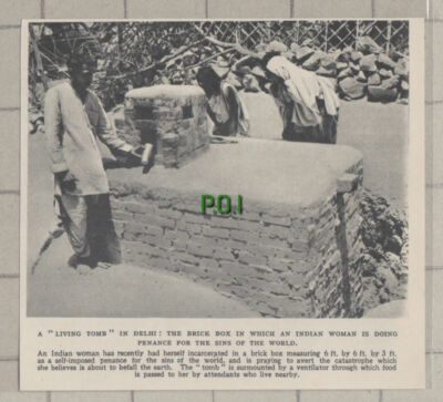 C1349) Living Tomb Dehli India Woman Doing Penance - 1948 Clip