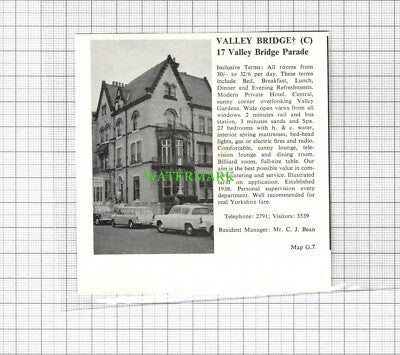 C2272) Valley Bridge CJ Bean Yardley Manor Scarborough Hotel Advert - 1969