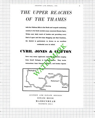 Cyril Jones & Clifton Maidenhead Estate Agents Advert - 1950 Two-Part Cutting