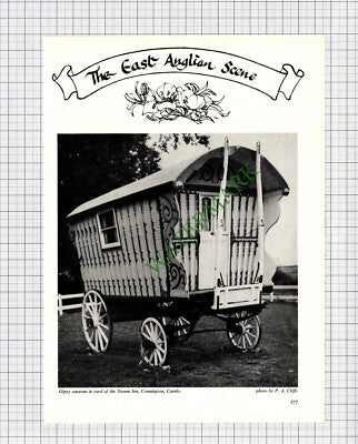 9219)  The Swan Inn Connington Cambridgeshire Gipsy Caravan - 1972  Cutting