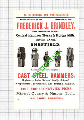 WFH Wilson & Co City Saw Works Sheffield Frederick Brindley Advert -1897 Cutting