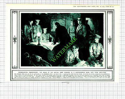 John Dakin British Army Underground World War One WW1 -1914 Cutting / Print